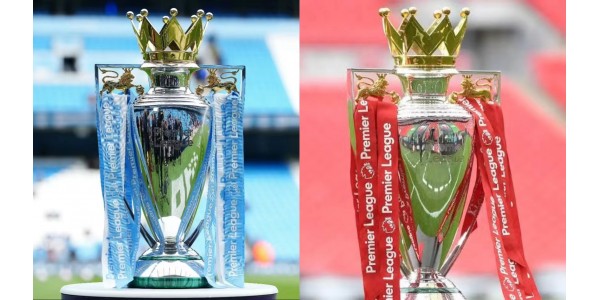 Batalha pelo título da Premier League, Manchester City azul x Arsenal vermelho e branco